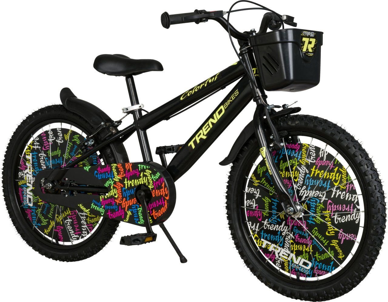 Trendbisiklet Bmx Black 20 Jant Çocuk Bisikleti, 6-9 Yaş Çocuk Siyah-Neon Sarı
