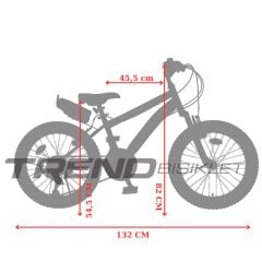 Trendbisiklet Cross Country 20’’ Çift Kat Alüminyum Jant Önden Amortisörlü, 21 Micro Shift Vites Erkek Çocuk Bisikleti 20.413-S-NS