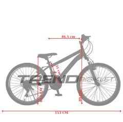 Everest Cross 24 Jant Amortisörlü Bisiklet, 21 Vites Bisiklet, CNC Alüminyum Jant, Boy 140 -160 cm,