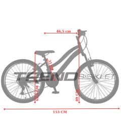 Everest Cross Lady 24 Jant Amortisörlü Bisiklet, 21 Vites Bisiklet, CNC Alüminyum Jant, Boy 140 -160 cm,