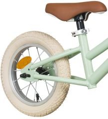 Trendbisiklet Retro Classic, Vintage Denge bisikleti, 12 jant, İlk Bisiklet, Hasır Sepet, Deri Elcik YEŞİL-KAHVERENGİ-KREM