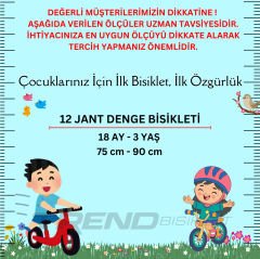 Trendbisiklet Retro Classic, Vintage Denge bisikleti, 12 jant, İlk Bisiklet, Hasır Sepet, Deri Elcik PEMBE-KAHVERENGİ-KREM
