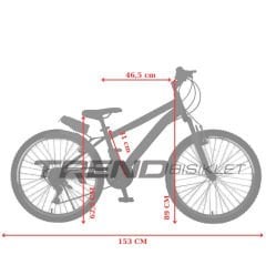 Trendbisiklet Cross Country 24’’ Lady Çift Kat Alüminyum Jant Önden Amortisörlü, 21 Micro Shift Vites Kadın Dağ Bisikleti 24-514