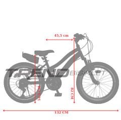 Trendbisiklet Cross Country 20’’ Çift Kat Alüminyum Jant Önden Amortisörlü, 21 Micro Shift Vites Kız Çocuk Bisikleti 20.414-S-F