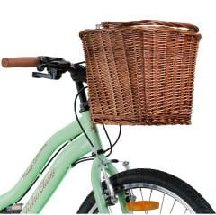 Trendbisiklet Retro Classic 24 Jant 21 Vites SHIMANO, Kadın Bisikleti Mint Yeşili-Kahve