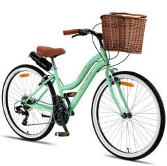 Trendbisiklet Retro Classic 26 Jant 21 Vites SHIMANO Bisiklet, Mint Yeşili-Kahve