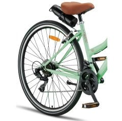Trendbisiklet Retro Classic 26 Jant 21 Vites SHIMANO Bisiklet, Mint Yeşili-Kahve