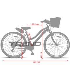 Trendbisiklet Retro Classic 26 Jant 21 Vites SHIMANO Bisiklet, Mint Yeşili-Kahve