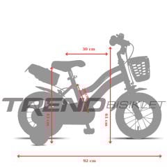 Trendbisiklet Retro Classic 12 Jant Çocuk Bisikleti 2-4 Yaş Çocuk Bisikleti, Unisex Açık Mavi