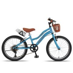 Trendbisiklet RETRO 20 Jant Vitesli Çocuk Bisikleti, 6-9 Yaş (115-135 cm) Unisex Açık Mavi