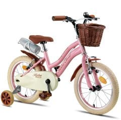 Retro Classic Özel Seri, Hasır Örme Sepetli, Deri Elcikli 16 Jant Çocuk Bisikleti, 4-6 Yaş Çocuk Bisikleti (95-115cm), Unisex