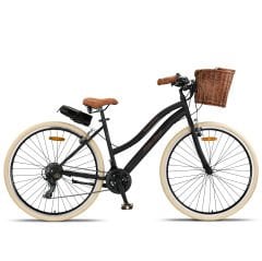 Retro Classic 28 Jant 21 Vites SHIMANO Bisiklet, Şehir Bisikleti, Vintage Classic Bisiklet Siyah-Krem